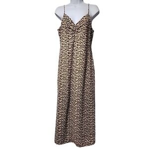 H&M‎ Long Leopard Print Sleeveless Maxi Dress Womens Size Med